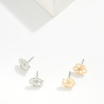 Wholesale metal Hollow Flower Stud Earrings L