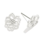 Wholesale metal Hollow Flower Stud Earrings L