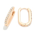 Wholesale rhinestone Studded Oval Hinged Hoop Earrings L