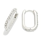 Wholesale rhinestone Studded Oval Hinged Hoop Earrings L
