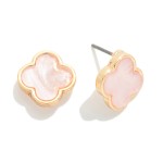Wholesale pearlescent Clover Stud Earrings L