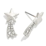 Wholesale metal Rhinestone Shooting Star Stud Earrings L
