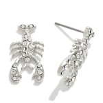 Wholesale metal Rhinestone Crawfish Post Drop Earrings L