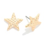 Wholesale dented Metal Star Earrings L