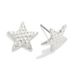 Wholesale dented Metal Star Earrings L