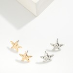 Wholesale dented Metal Star Earrings L