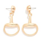 Wholesale metal Horsebit Post Drop Earrings L