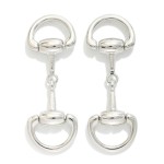 Wholesale metal Linked Horsebit Post Drop Earrings L
