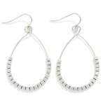 Wholesale metal Square Bead Beaded Teardrop Earrings L