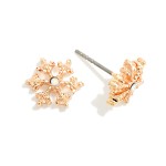 Wholesale metal Rhinestone Snowflake Stud Earrings L