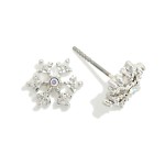 Wholesale metal Rhinestone Snowflake Stud Earrings L