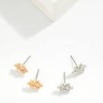 Wholesale metal Rhinestone Snowflake Stud Earrings L