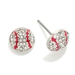 Wholesale rhinestone Baseball Stud Earrings L
