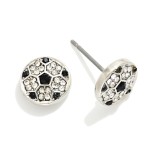 Wholesale rhinestone Soccer Ball Stud Earrings L
