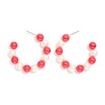 Wholesale metallic Beaded Game Day Hoop Earrings