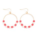 Wholesale metallic Game Day Beaded Hoop Drop Earrings L