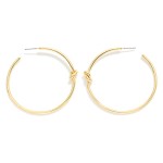 Wholesale metal Knotted Hoop Earrings Brass Plated D