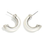 Wholesale chunky Matte Metal Half Hoop Earrings L
