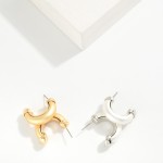 Wholesale chunky Matte Metal Half Hoop Earrings L