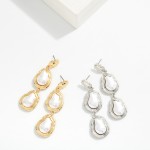 Wholesale linked Metal Baroque Pearl Post Drop Earrings L