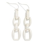 Wholesale pearl Studded Chain Link Drop Earrings L