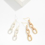 Wholesale pearl Studded Chain Link Drop Earrings L