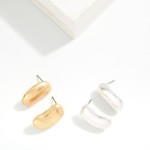 Wholesale metal Bean Post Drop Earrings L