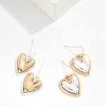 Wholesale two Puffy Metal Heart Drop Earrings L