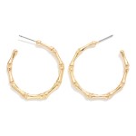 Wholesale metal Bamboo Hoop Earrings D
