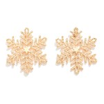 Wholesale textured Metal Snowflake Post Drop Earrings L