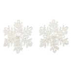 Wholesale textured Metal Snowflake Post Drop Earrings L