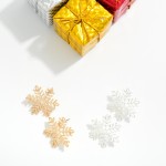 Wholesale textured Metal Snowflake Post Drop Earrings L