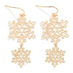 Wholesale linked Metal Snowflakes Drop Earrings L