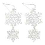 Wholesale linked Metal Snowflakes Drop Earrings L
