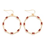 Wholesale metal Drop Hoop Earrings Rectangular Rhinestone Details L
