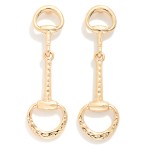 Wholesale linked Metal Horsebit Post Drop Earrings L
