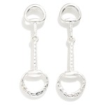 Wholesale linked Metal Horsebit Post Drop Earrings L