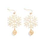 Wholesale metal Snowflake Linked Bead Drop Earrings L