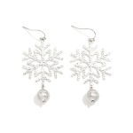 Wholesale metal Snowflake Linked Bead Drop Earrings L