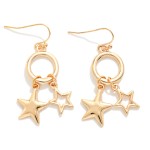 Wholesale metal Drop Hoop Earrings Star Charms L