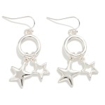 Wholesale metal Drop Hoop Earrings Star Charms L