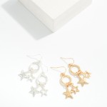 Wholesale metal Drop Hoop Earrings Star Charms L