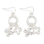 Wholesale metal Drop Hoop Earrings Plus Crosses L