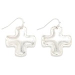 Wholesale metal Bubble Plus Cross Drop Earrings L