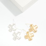 Wholesale metal Bubble Plus Cross Drop Earrings L