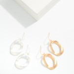 Wholesale hammered Metal Irregular Circle Drop Earrings L