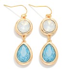 Wholesale faceted Acetate Circle Teardrop Drop Earrings L