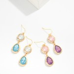 Wholesale faceted Acetate Circle Teardrop Drop Earrings L