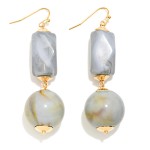 Wholesale chunky Marbled Acetate Geometric Shapes Drop Earrings L