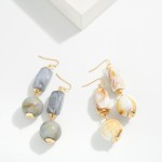Wholesale chunky Marbled Acetate Geometric Shapes Drop Earrings L